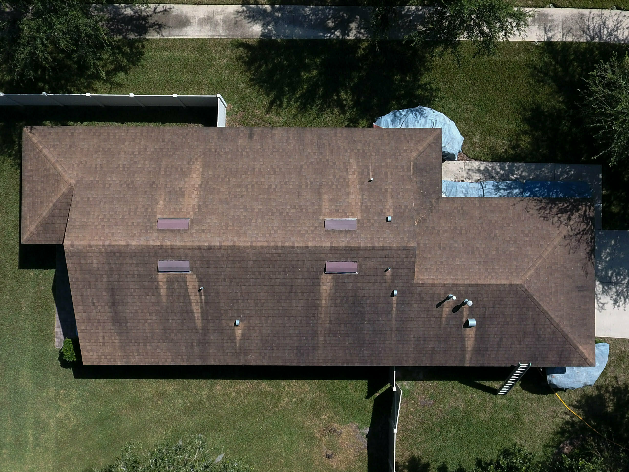 before power wash roof